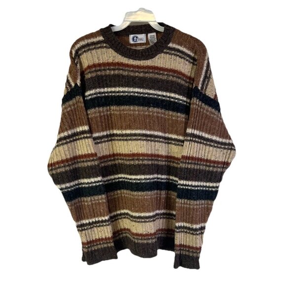 Vintage Sweaters - Vintage Y2K Streetwear Grunge Sweater Wool Blend Rainbow Stripe